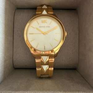Michael Kors Gold Watch with mother of pearl face